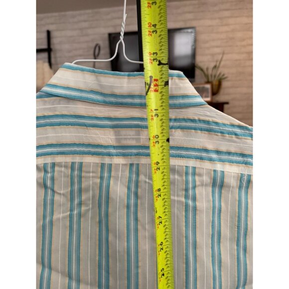 Hugo Boss Slim Fit 100% Cotton Button Down Blue Stipes Shirt Mens Size XXL - Picture 4 of 7